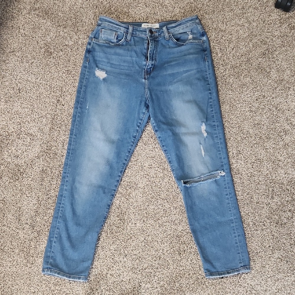 Flying Monkey Light Blue Distressed Skinny Jeans